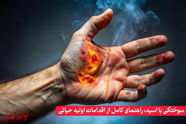 سوختگی با اسید: راهنمای کامل از اقدامات اولیه حیاتی تا درمان جای سوختگی