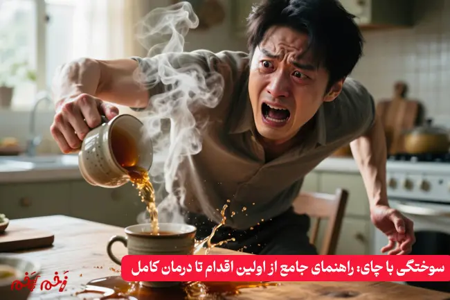 سوختگی با چای داغ: راهنمای جامع از اولین اقدام تا درمان کامل (و مقابله با باورهای غلط!)